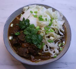 Taiwanese beef noodle soup (Niu Rou Mian)